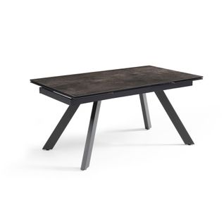 Table Extensible 180/260 Cm Céramique Gris Vieilli Pieds Inclinés - Maine 08