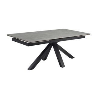 Table Extensible 180/260 Cm Céramique Gris Marbré Pied Croix - Arizona 04