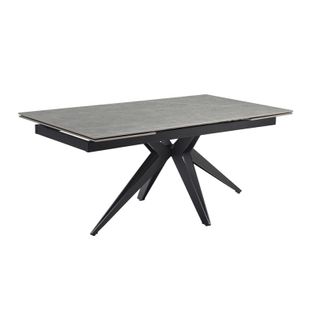 Table Extensible 180/260 Cm Céramique Gris Marbré Pied Étoile - Arizona 06