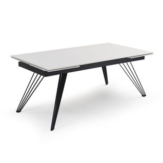 Table Extensible 180/260 Cm Céramique Blanc Pieds Filaires - Oregon 01