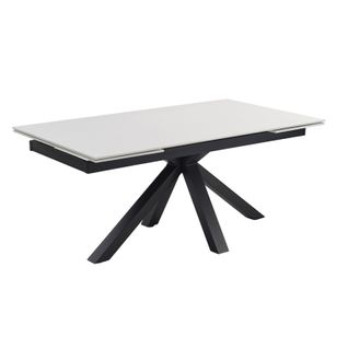 Table Extensible 180/260 Cm Céramique Blanc Pied Croix - Oregon 04