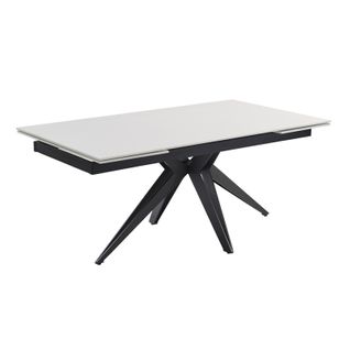 Table Extensible 180 à 260 Cm Céramique Blanc Pied Étoile - Oregon 06