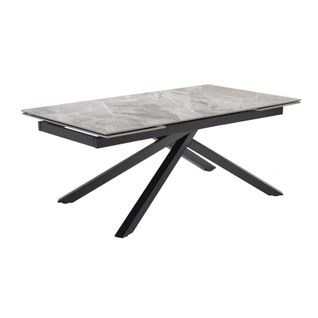 Table Extensible 180/260 Cm Céramique Marbré Laqué Pied Torsadé - Dakota 05