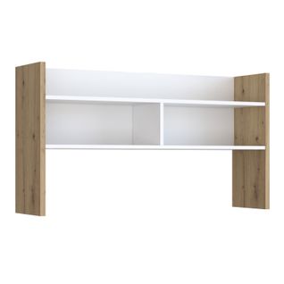 Surmeuble De Bureau 110 Cm Blanc Mat Et Décor Bois De Chêne - Odyssée