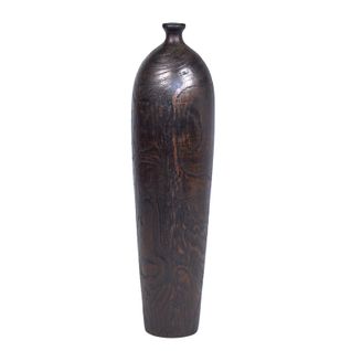 Vase Décoratif 29 Cm Racine De Bois De Teck Finition Noire - Gabriela