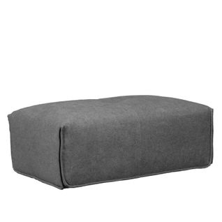 Pouf 105 Cm Rectangulaire Pour Canapé Composable Tissu Gris - Living