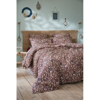 Housse De Couette 260 X 240 Gaze De Coton Camel Et Fleuri - Isabela 1