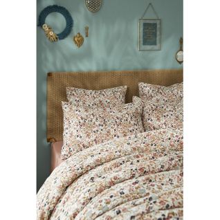 Housse De Couette 240 X 220 Gaze De Coton Écru Et Fleuri - Isabela 2