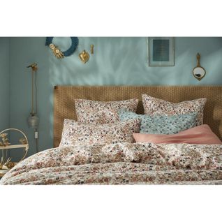 Lot 2 Taies 60 X 60 Cm En Gaze De Coton Écru Et Fleuri - Isabela 2