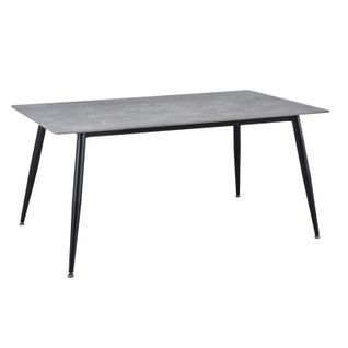 Table 160 Cm Céramique Gris Béton Pieds Évasés Métal Noir - Ryder 2