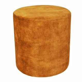 Pouf / Repose-pieds Rond D. 32 Cm En Velours Jaune Moutarde – Joel