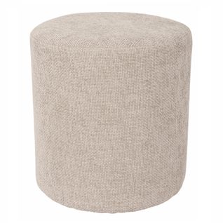 Pouf / Repose-pieds Rond D. 32 Cm En Tissu Maille Taupe – Joel
