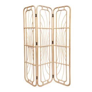 Paravent H. 180 Cm En Rotin Naturel Ajouré Formes Organiques – Hazel