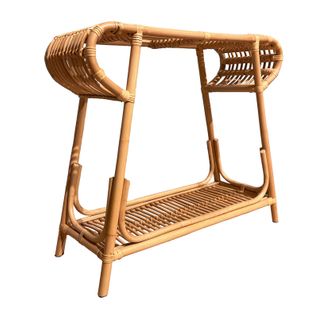 Console 80 Cm Forme Trapèze Arrondi En Rotin Naturel Tressé – Hazel