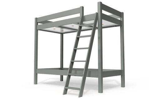 Lit Superposé 2 Places 90x190 Échelle Inclinée Bois Abc