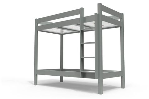 Lit Superposé 2 Places 90x190 Échelle Droite Bois Abc