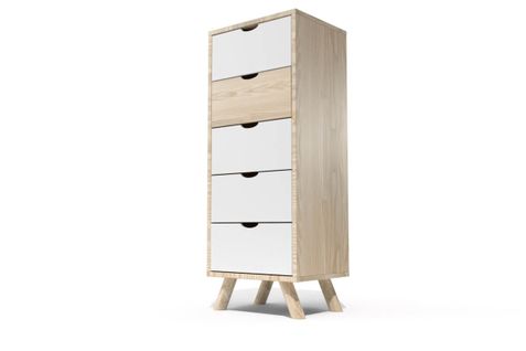 Chiffonnier Scandinave Bois 5 Tiroirs Viking