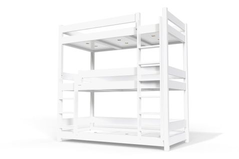 Lit Superposé 3 Places 90x190 En Bois Massif Abc