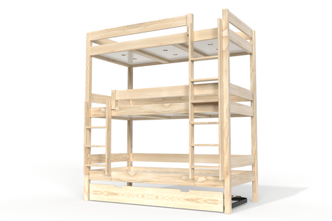 Lit Superposé 4 Places 90x190 En Bois Massif Abc