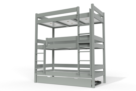 Lit Superposé 4 Places 90x190 En Bois Massif Abc