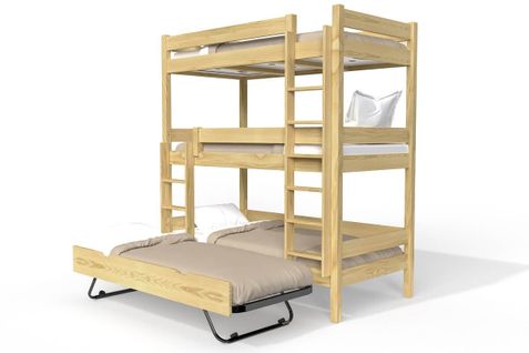 Lit Superposé 4 Places 90x190 En Bois Massif Abc