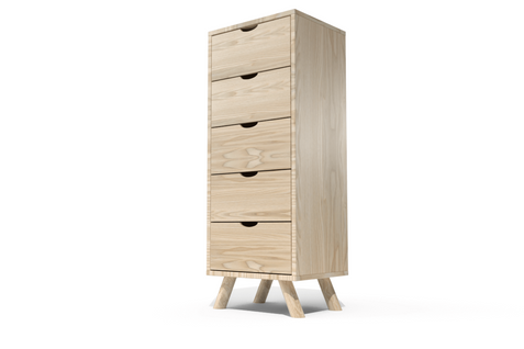 Chiffonnier Scandinave Bois 5 Tiroirs Viking