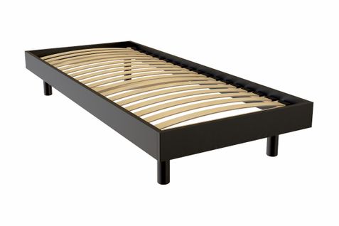 Sommier À Lattes Kit Noé Bois - 1 Place, Couleur: Noir, Dimensions: 80x200