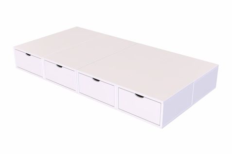 Lit 1 Place Avec Rangement 90x200 Cube