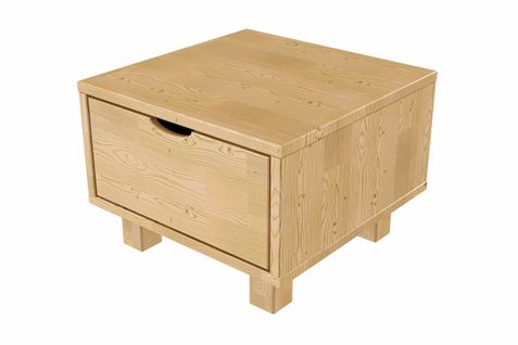 Table De Chevet Bois Cube + Tiroir