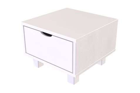 Table De Chevet Bois Cube + Tiroir