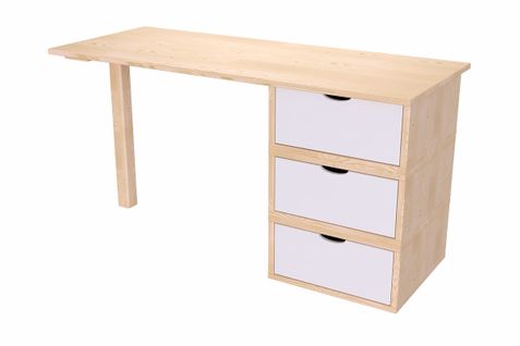 Bureau Bois 3 Tiroirs Cube