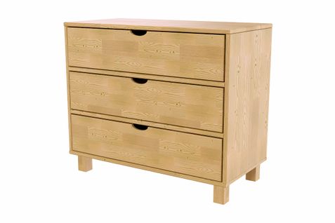 Commode Bois 3 Tiroirs Cube