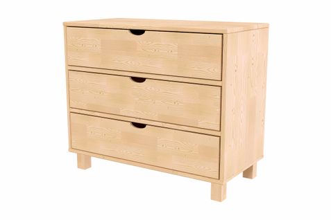 Commode Bois 3 Tiroirs Cube