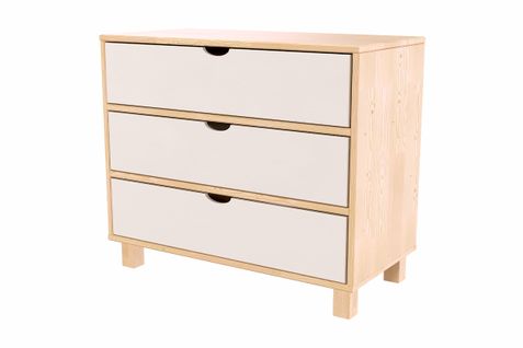 Commode Bois 3 Tiroirs Cube