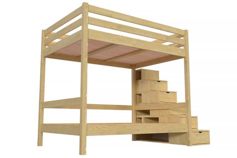 Lit Superposé Avec Rangement Sylvia 140x200