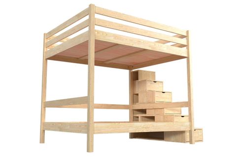 Lit Superposé Avec Rangement Sylvia 160x200