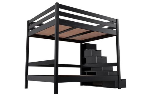 Lit Superposé Avec Rangement Sylvia 160x200