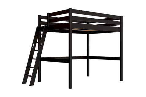 Lit Mezzanine 2 Places Bois Sylvia 140x190 Échelle Inclinée