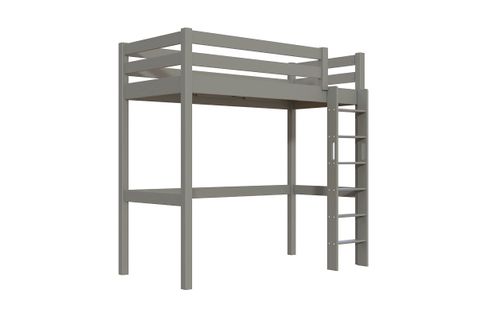 Lit En Hauteur 1 Place Bois Sylvia 90x200 Échelle Droite