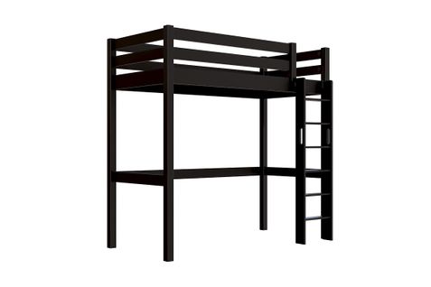 Lit En Hauteur 1 Place Bois Sylvia 90x200 Échelle Droite