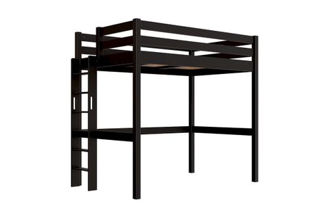 Lit En Hauteur 1 Place Bois Sylvia 120x200 Échelle Droite