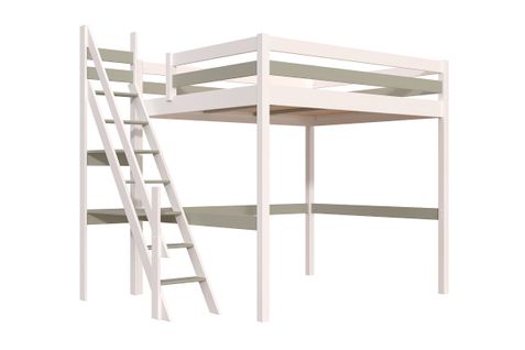 Lit Mezzanine Bois 160x200 Sylvia Avec Escalier De Meunier