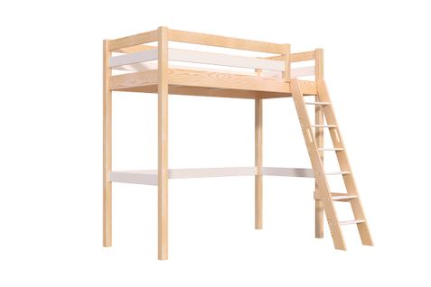 Lit Mezzanine 1 Place Bois Sylvia 90x200 Échelle Inclinée