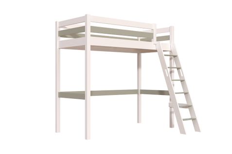 Lit Mezzanine 1 Place Bois Sylvia 90x200 Échelle Inclinée