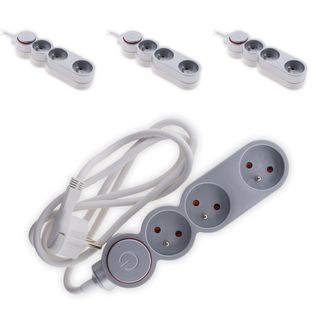 Lot De 4 Multiprises Home 3 Prises 16a 2p+t - Silver - Zenitech