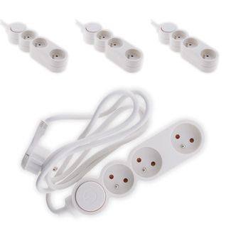 Lot De 4 Multiprises Home 3 Prises 16a 2p+t - Blanc - Zenitech