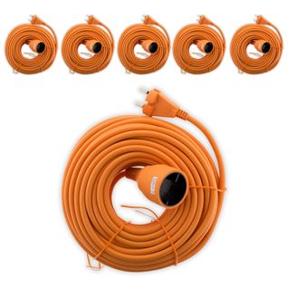 Lot De 6 Rallonges Schuko 16a Ho5vv-f 2x1,5mm² 25m - Orange - Zenitech