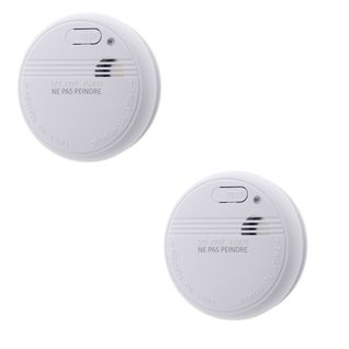 Lot De 2 Détecteurs De Fumée Ce Garantis 5 Ans - Avec Pile Et Accessoires - Otio