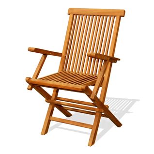 Kajang - Lot De 2 Fauteuils De Jardin Pliants En Teck Massif Brut