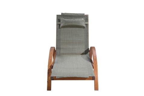 Naari : Transat En Bois Et Toile Pvc Gris Olive
